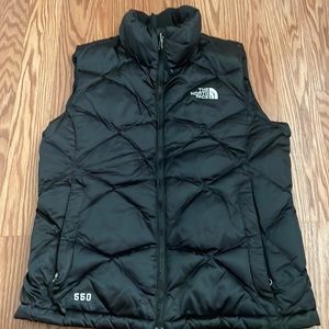 North face black vest, goose down feather.